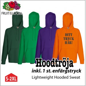 Lightweight Hood Sweatshirt med eget tryck