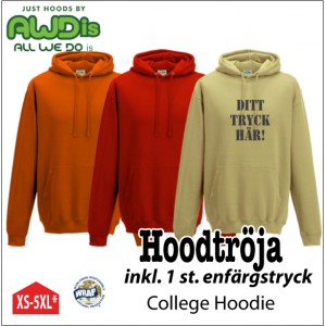 College Hoodie med eget tryck