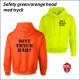 Safety Green/Orange Hood med tryck