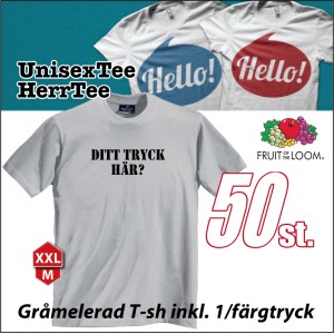 Gråmelerad T-shirts med ditt tryck